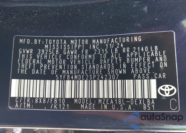 5YFB4MDE2SP242307: 41869842