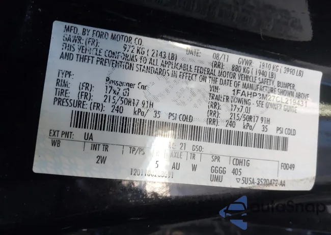 1FAHP3M27CL219431: 41869972