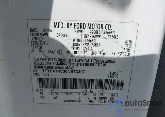 1FTPX14V36NB73397: 41872562