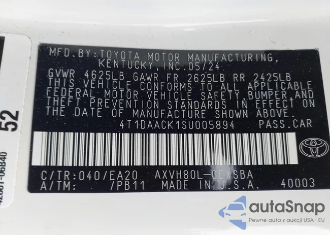 4T1DAACK1SU005894: 41876183