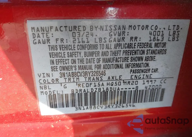 3N1AB8CV3RY326546: 41876314