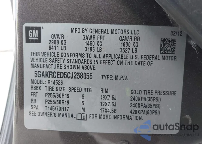 5GAKRCED5CJ258056: 41876146