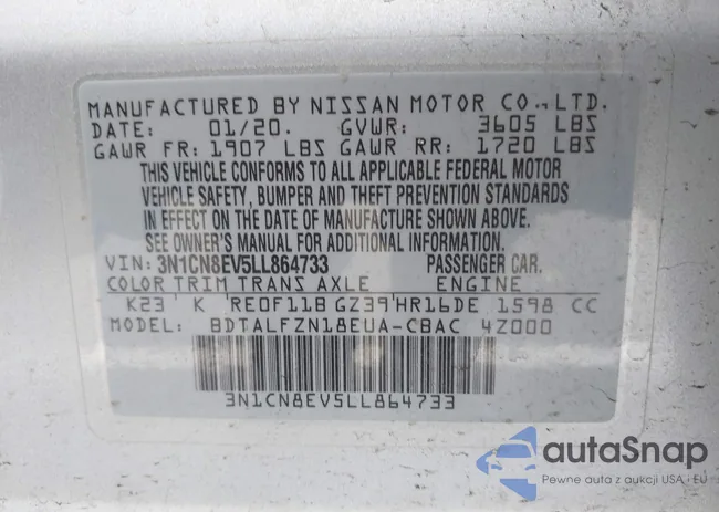 3N1CN8EV5LL864733: 41877396