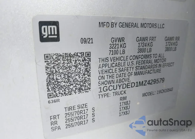 1GCUYDED1MZ429579: 41877511