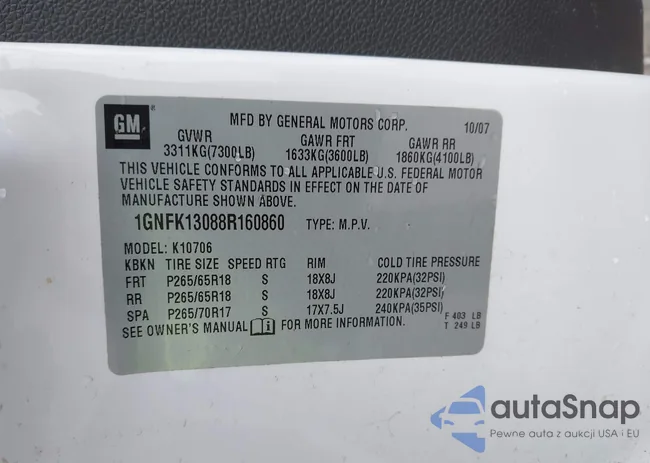 1GNFK13088R160860: 41878194