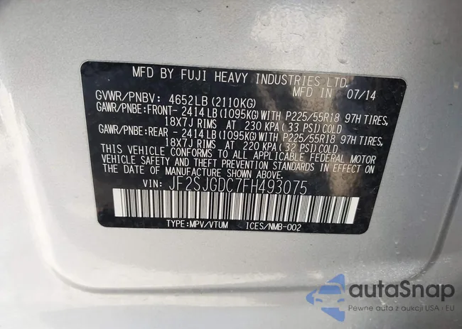 JF2SJGDC7FH493075: 41878165