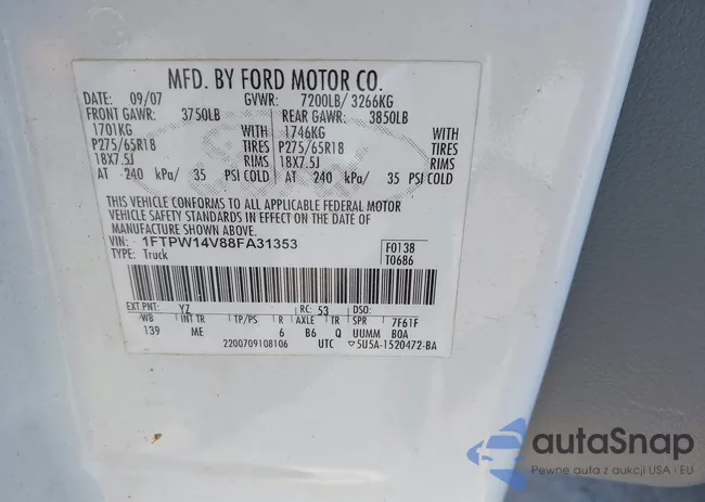 1FTPW14V88FA31353: 41878841