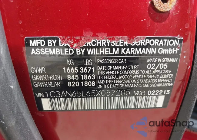 1C3AN65L65X057205: 41878855