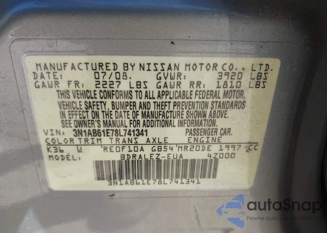 3N1AB61E78L741341: 41879071