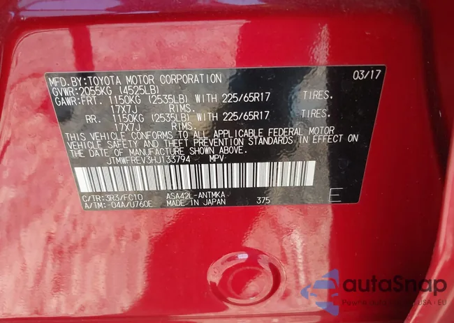 JTMWFREV3HJ133794: 41879088