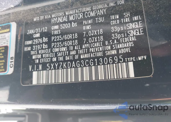 5XYZKDAG3CG130695: 41880175