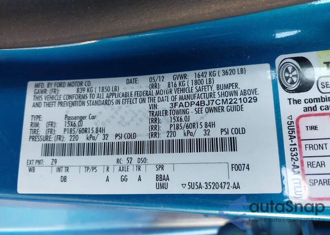 3FADP4BJ7CM221029: 41880815