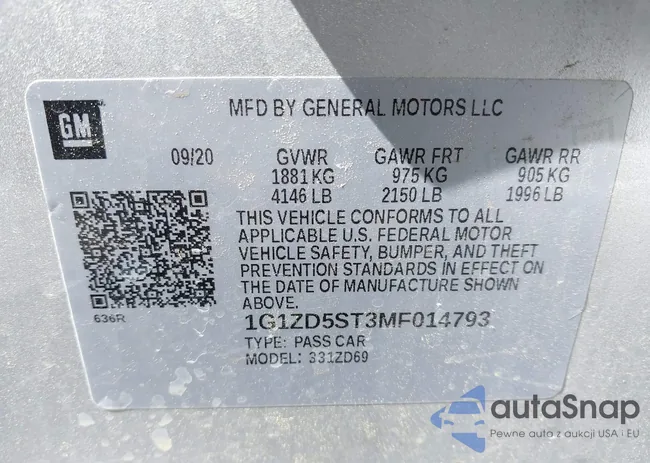 1G1ZD5ST3MF014793: 41882406