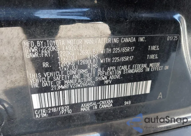 2T3MWRFV2SW266402: 41882479