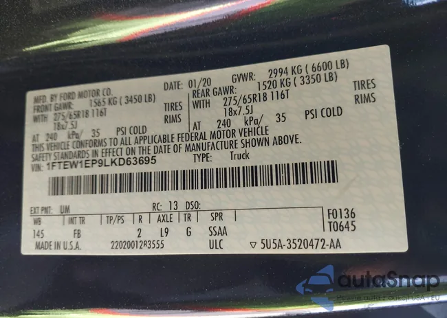 1FTEW1EP9LKD63695: 41882863