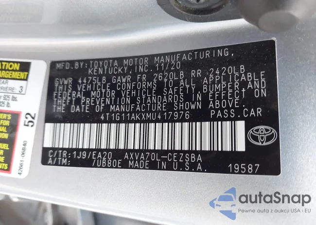 4T1G11AKXMU417976: 41883156