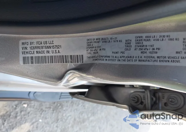 1C6RREBT6NN157521: 41884673