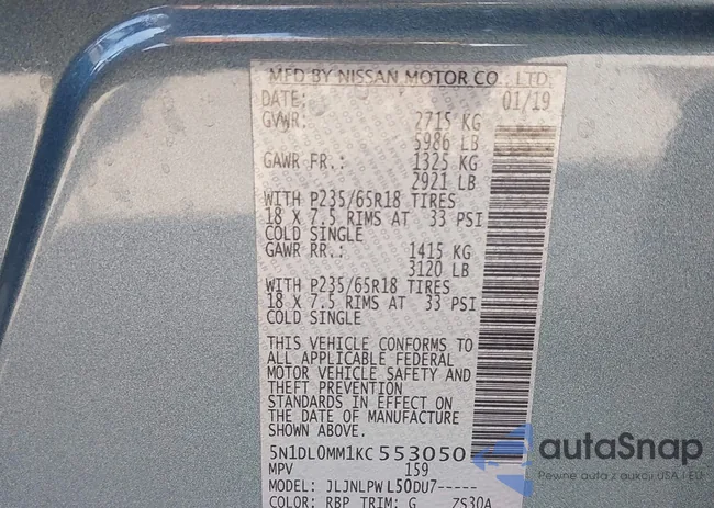 5N1DL0MM1KC553050: 41884913