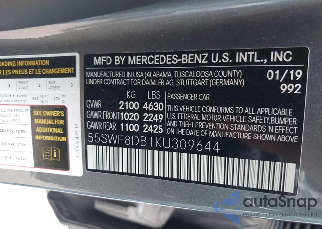 55SWF8DB1KU309644: 41886116