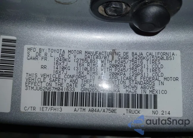 3TMJU62N67M041633: 41888716