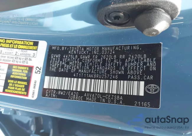 4T1T11AK8RU257246: 41889368