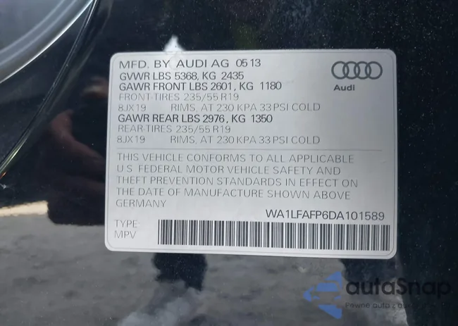 WA1LFAFP6DA101589: 41888962