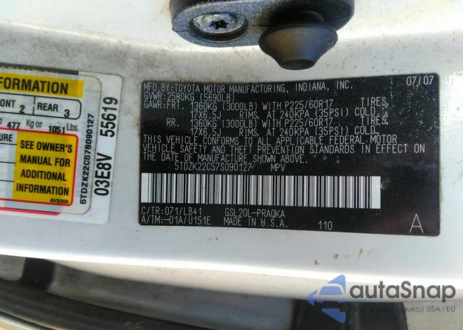 5TDZK22C57S090127: 41889083