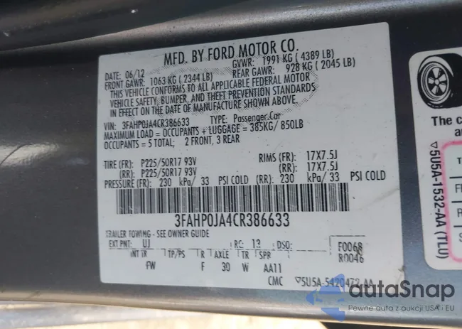 3FAHP0JA4CR386633: 41889103