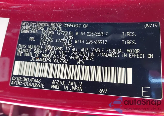 JTJAARBZ9L5007583: 41890270