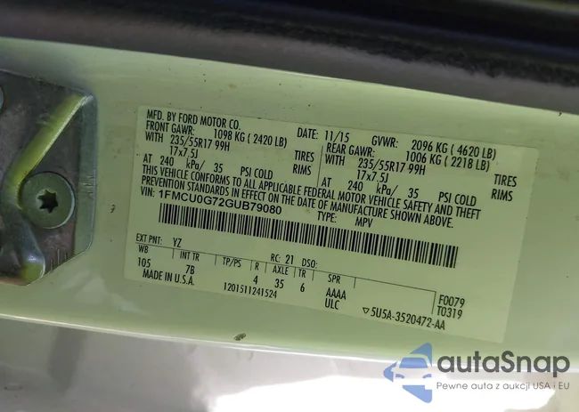 1FMCU0G72GUB79080: 41890465