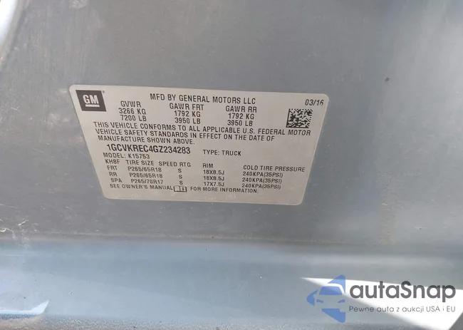 1GCVKREC4GZ234283: 41890742