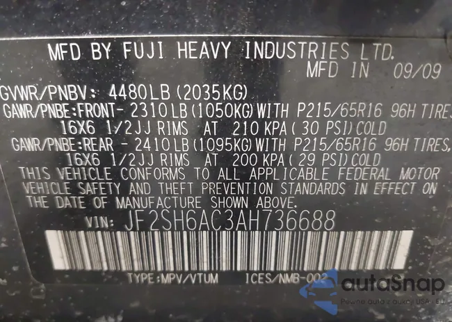 JF2SH6AC3AH736688: 41891049