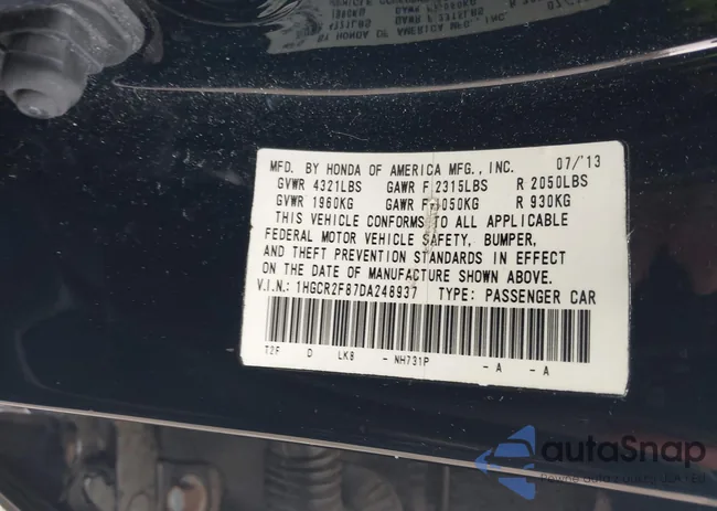 1HGCR2F87DA248937: 41892146