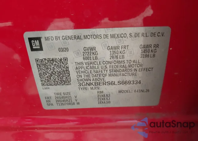 3GNKBERS6LS669334: 41892442