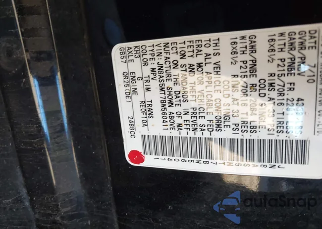 JN8AS5MT7BW560411: 41893200