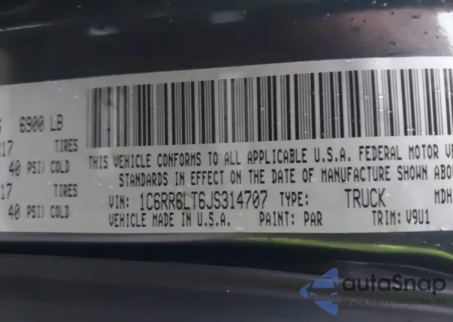 1C6RR6LT6JS314707: 41893780