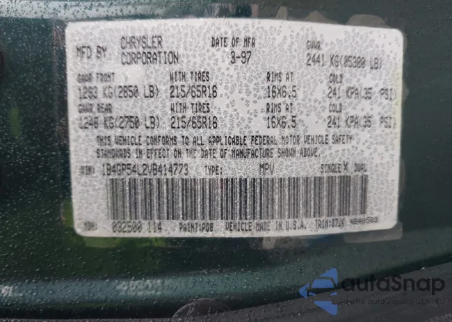 1B4GP54L2VB414773: 41893894