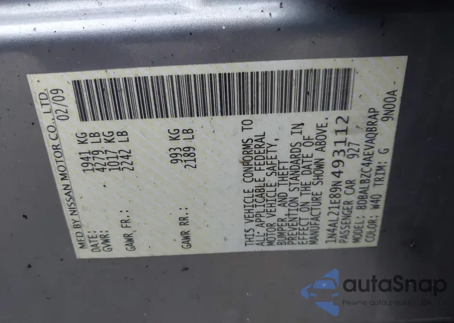 1N4AL21E89N493112: 41895299