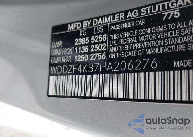 WDDZF4KB7HA206276: 41895433