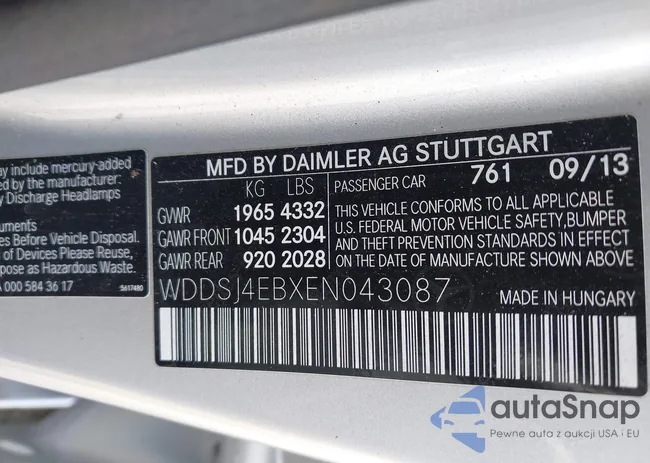 WDDSJ4EBXEN043087: 41895670