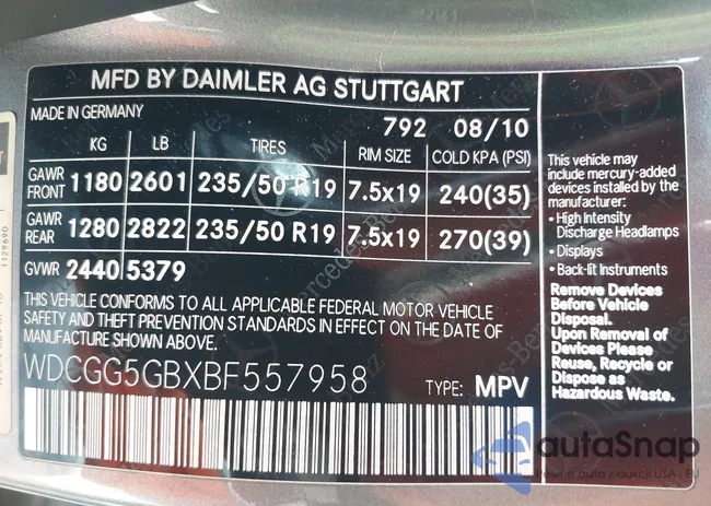 WDCGG5GBXBF557958: 41896191