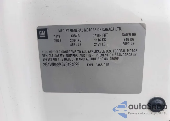 2G1WB58K079184629: 41896452