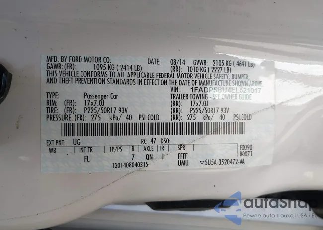 1FADP5BU4EL521017: 41896690