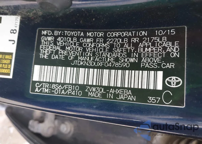 JTDKN3DUXF0478590: 41896030