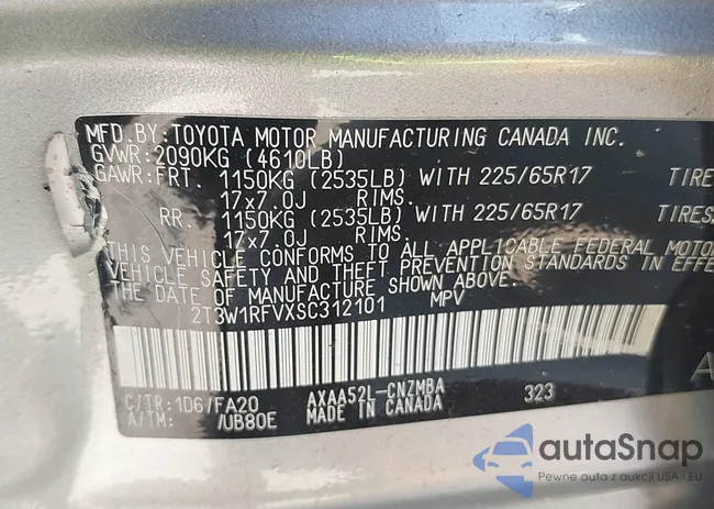 2T3W1RFVXSC312101: 41897536