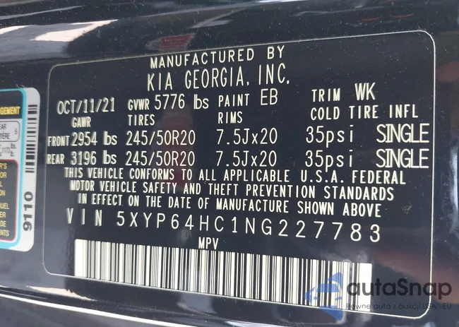 5XYP64HC1NG227783: 41897694