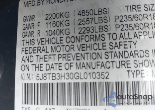 5J8TB3H30GL010352: 41897806