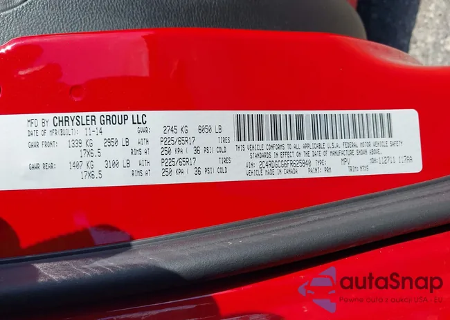 2C4RDGCG6FR625840: 41897985