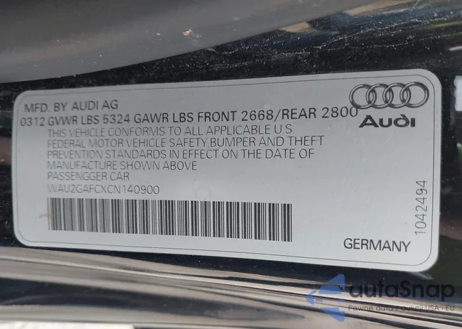 WAU2GAFCXCN140900: 41899216