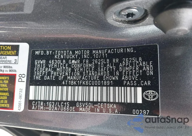 4T1BK1FK6CU001891: 41898988